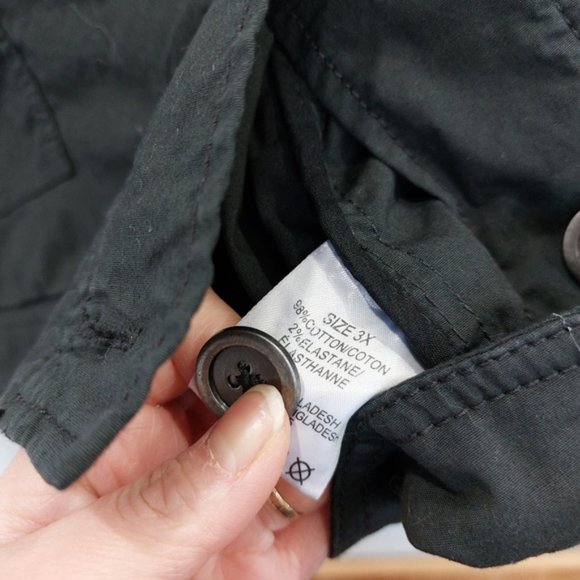 In Every Story Flower Embroidered Black Utility Jacket Size 3X - Picture 6 of 7